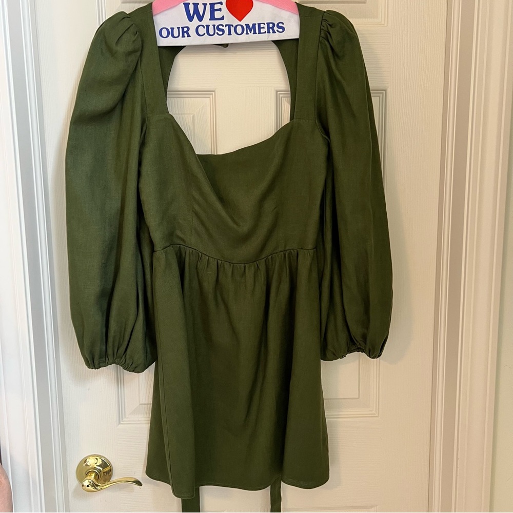 Reformation Brodie Linen Mini Dress